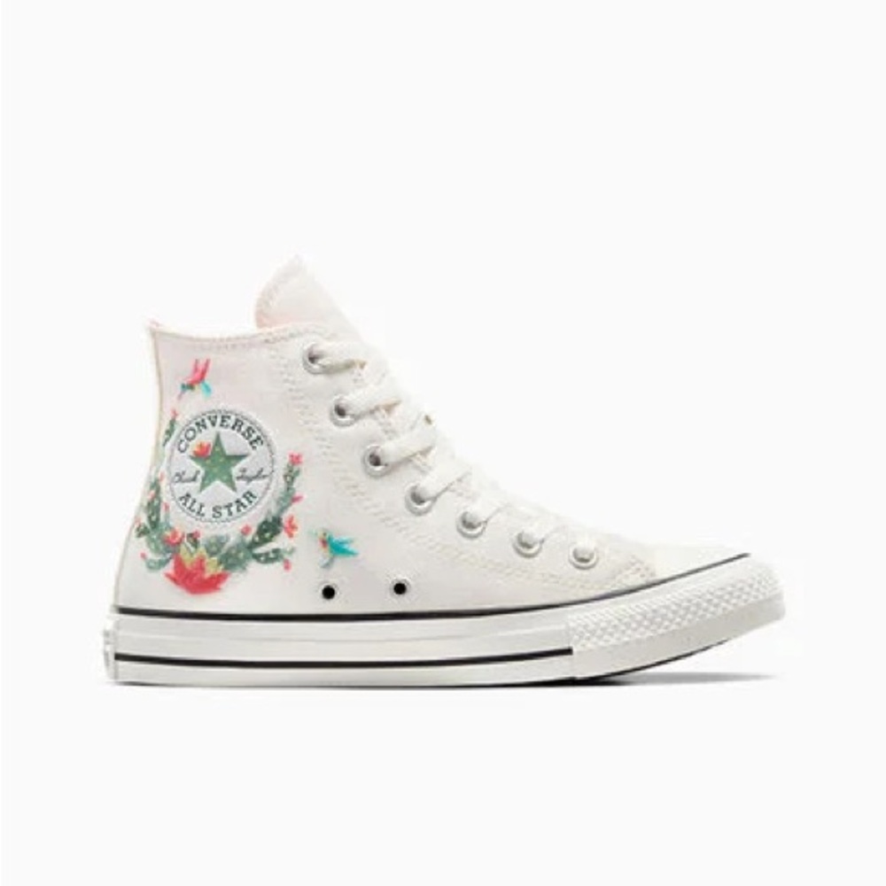 Converse White Floral High-Tops